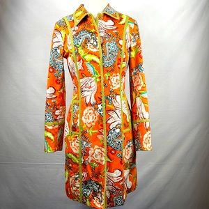 Cool 70’s Etcetera artsy beautiful bright colored womens. Size 4 Trenchcoat